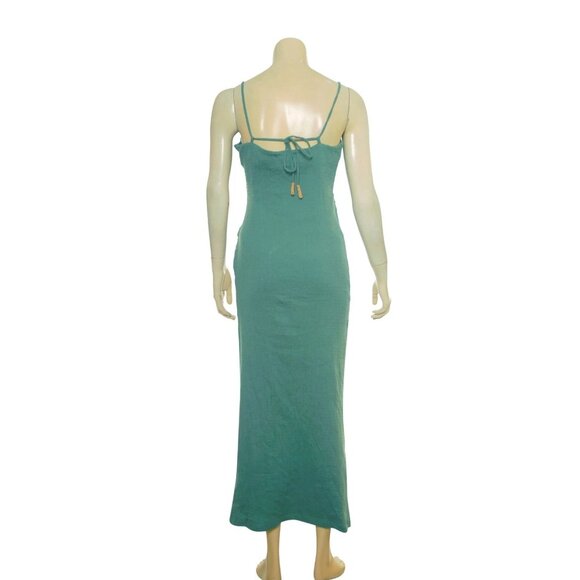 Free People Allure Maxi Dress XS 2 Women's Smocked Green Cotton Long NEW 42575 - Picture 4 of 4